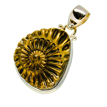 Pyrite Fossil Pendants handcrafted by Ana Silver Co - PD758135