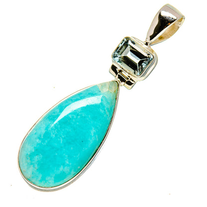Peruvian Amazonite Pendants handcrafted by Ana Silver Co - PD758151
