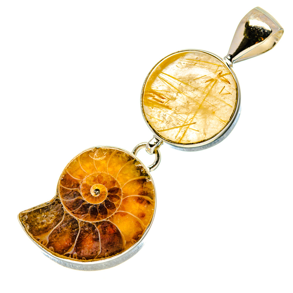 Ammonite Fossil Pendants handcrafted by Ana Silver Co - PD758158