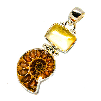 Ammonite Fossil Pendants handcrafted by Ana Silver Co - PD758159