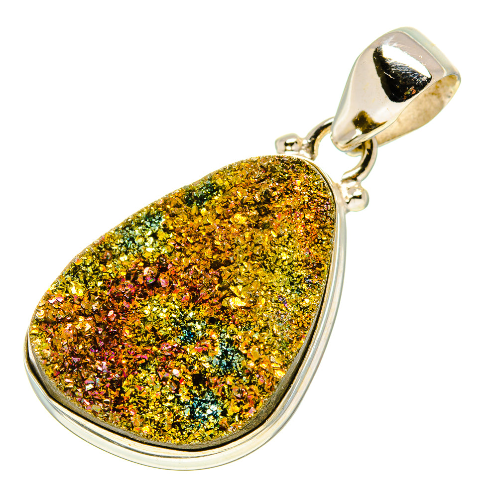 Spectro Pyrite Druzy Pendants handcrafted by Ana Silver Co - PD758230