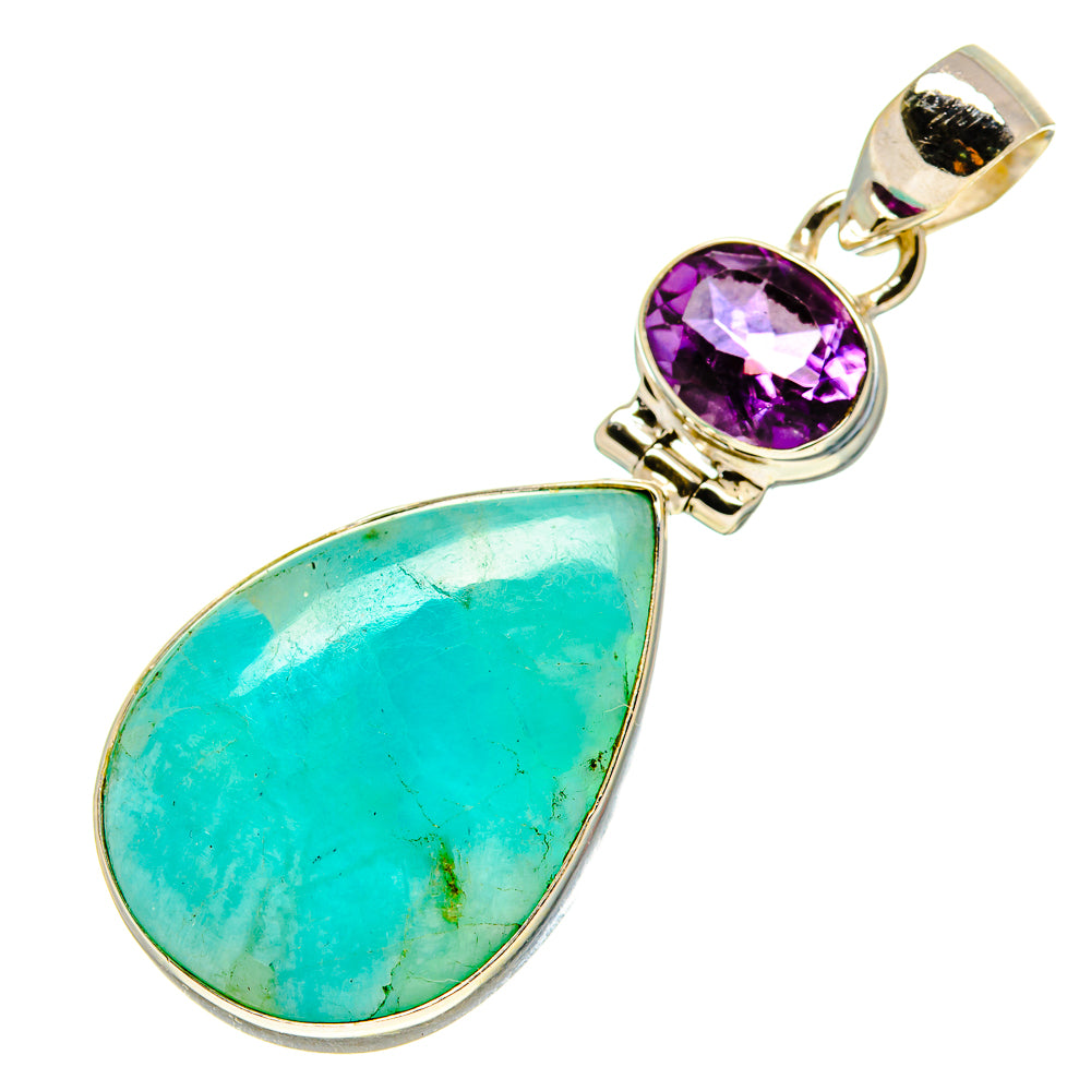 Peruvian Amazonite Pendants handcrafted by Ana Silver Co - PD758244