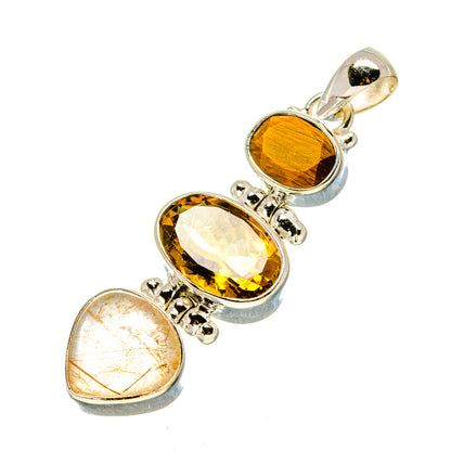 Rutilated Quartz Pendants handcrafted by Ana Silver Co - PD758249