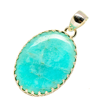 Peruvian Amazonite Pendants handcrafted by Ana Silver Co - PD758265