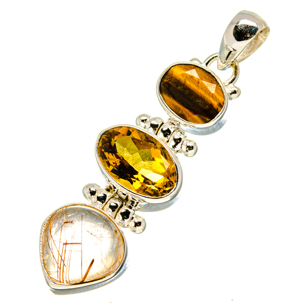 Rutilated Quartz Pendants handcrafted by Ana Silver Co - PD758273