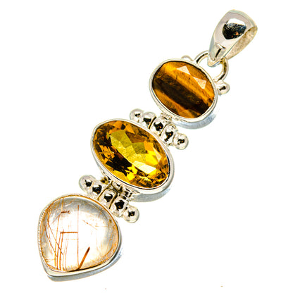 Rutilated Quartz Pendants handcrafted by Ana Silver Co - PD758273