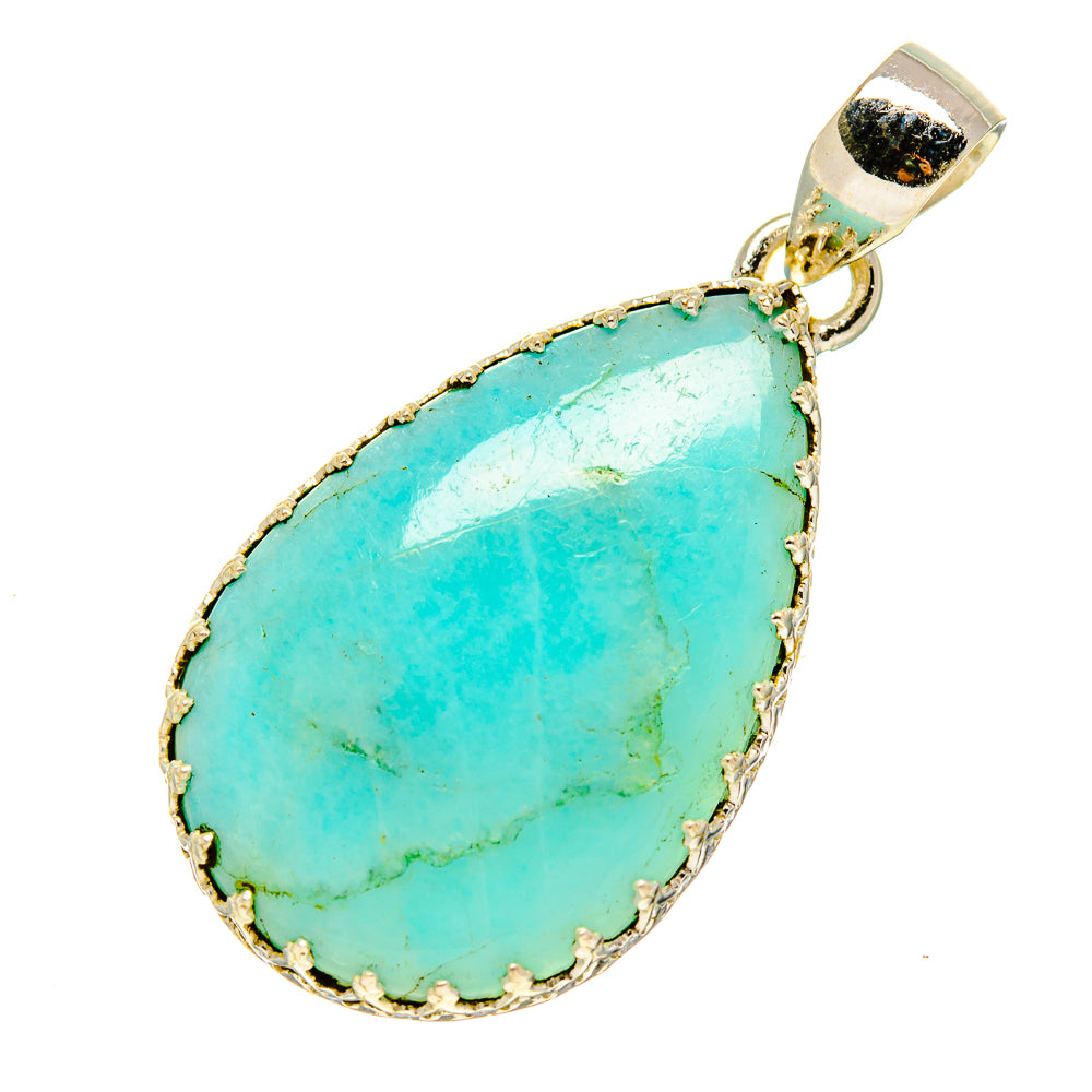 Peruvian Amazonite Pendants handcrafted by Ana Silver Co - PD758280