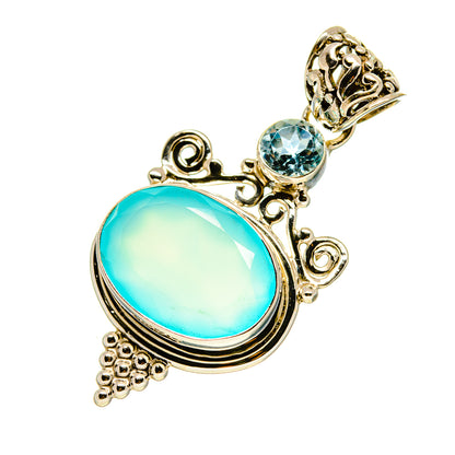 Aqua Chalcedony Pendants handcrafted by Ana Silver Co - PD758281