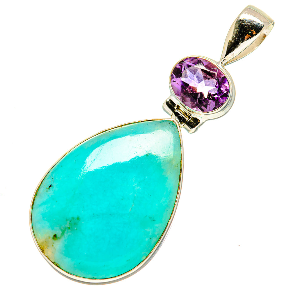 Peruvian Amazonite Pendants handcrafted by Ana Silver Co - PD758299