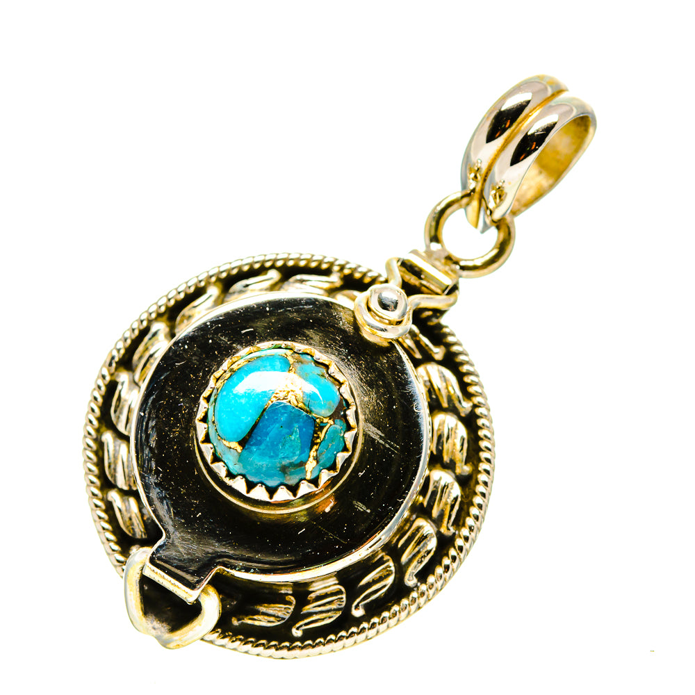 Blue Copper Composite Turquoise Pendants handcrafted by Ana Silver Co - PD758312