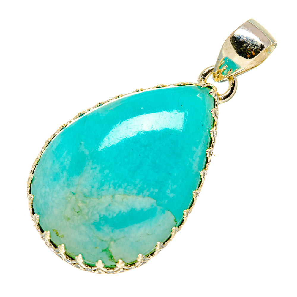 Peruvian Amazonite Pendants handcrafted by Ana Silver Co - PD758332
