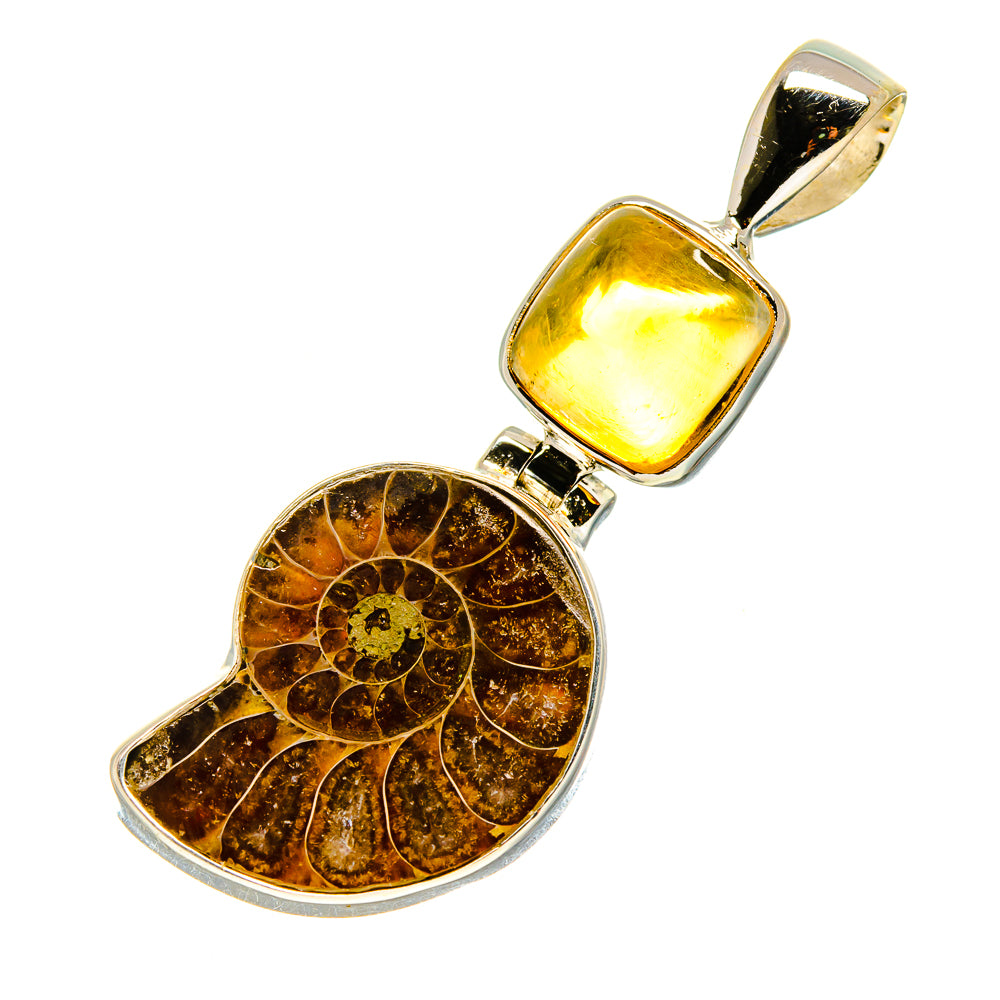 Ammonite Fossil Pendants handcrafted by Ana Silver Co - PD758354