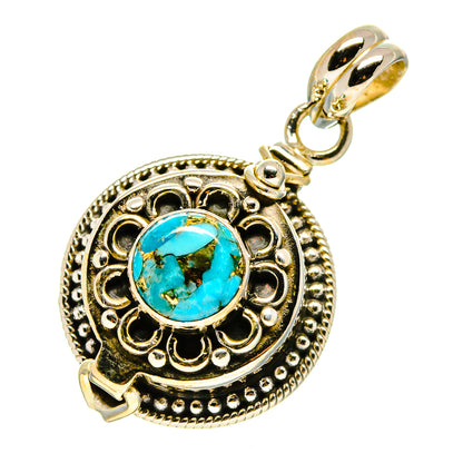 Blue Copper Composite Turquoise Pendants handcrafted by Ana Silver Co - PD758388