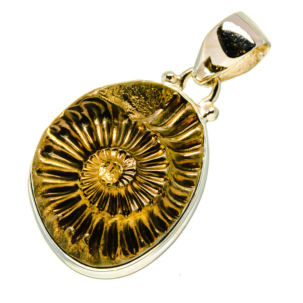 Pyrite Fossil Pendants handcrafted by Ana Silver Co - PD758399