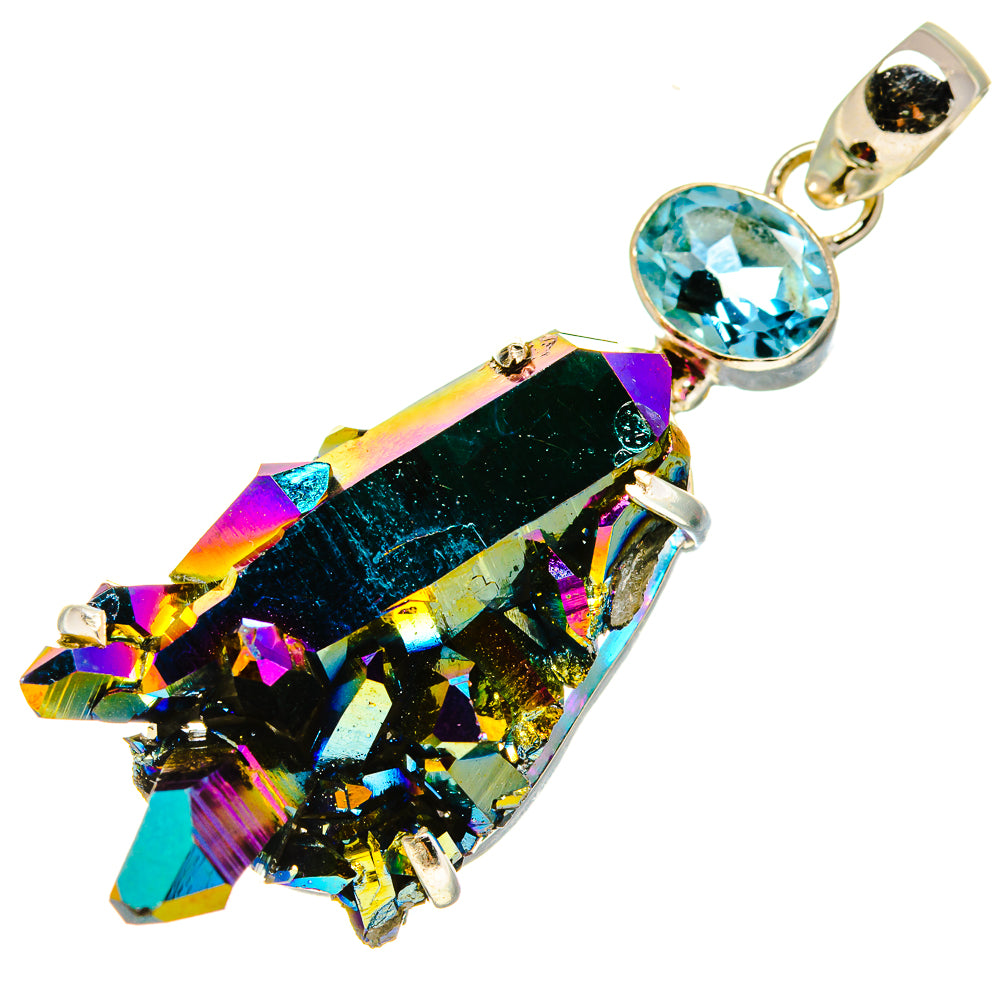 Titanium Sunshine Druzy Pendants handcrafted by Ana Silver Co - PD758427