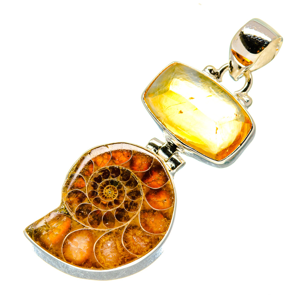 Ammonite Fossil Pendants handcrafted by Ana Silver Co - PD758437
