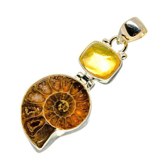 Ammonite Fossil Pendants handcrafted by Ana Silver Co - PD758438