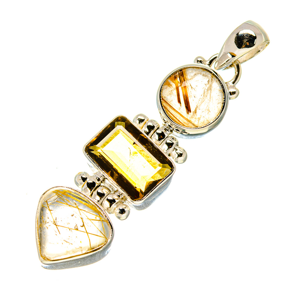 Rutilated Quartz Pendants handcrafted by Ana Silver Co - PD758439