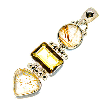 Rutilated Quartz Pendants handcrafted by Ana Silver Co - PD758439