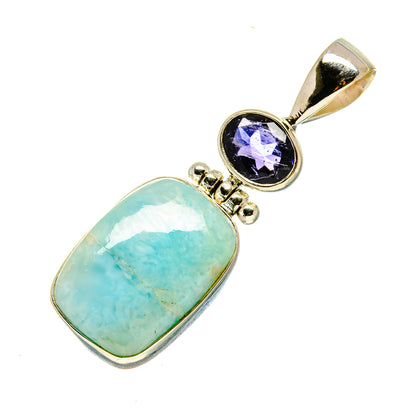 Peruvian Amazonite Pendants handcrafted by Ana Silver Co - PD758448