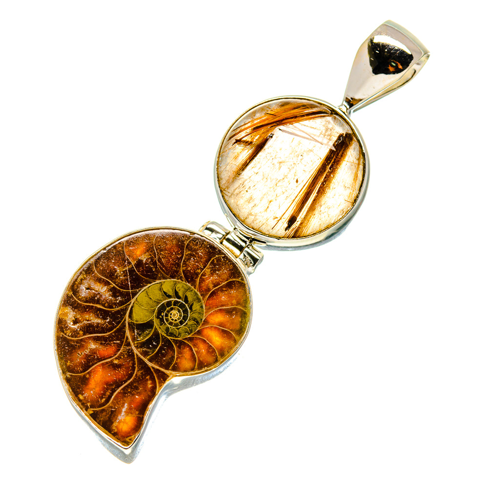 Ammonite Fossil Pendants handcrafted by Ana Silver Co - PD758460