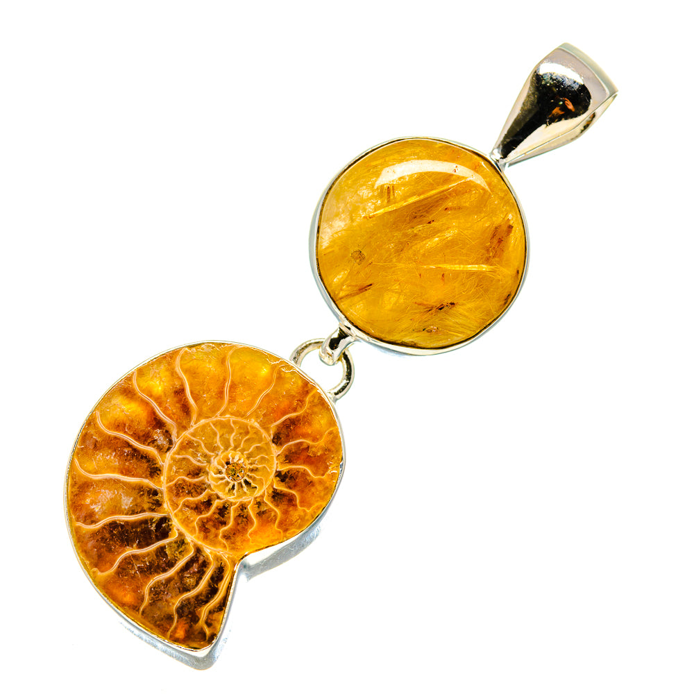 Ammonite Fossil Pendants handcrafted by Ana Silver Co - PD758461