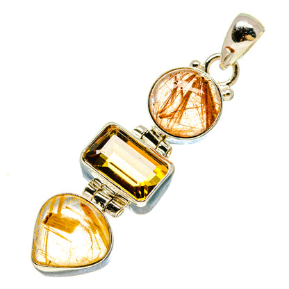 Rutilated Quartz Pendants handcrafted by Ana Silver Co - PD758502