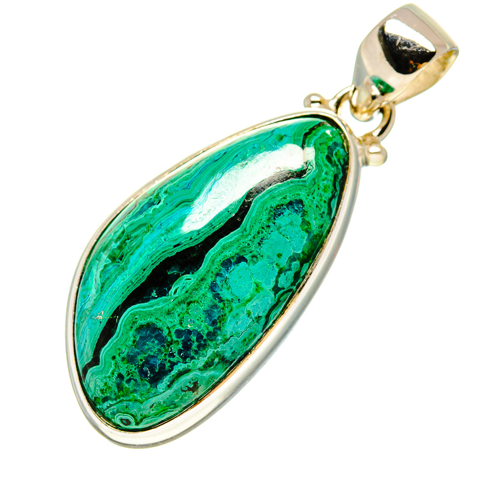Malachite In Chrysocolla Pendants handcrafted by Ana Silver Co - PD758523