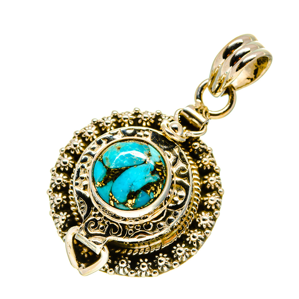 Blue Copper Composite Turquoise Pendants handcrafted by Ana Silver Co - PD758543