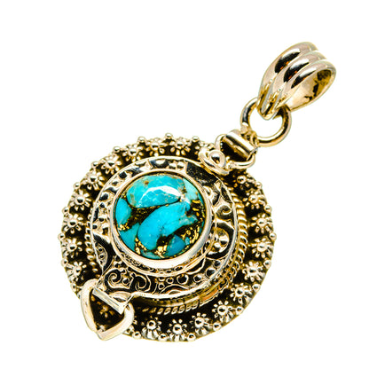 Blue Copper Composite Turquoise Pendants handcrafted by Ana Silver Co - PD758543