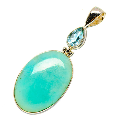 Peruvian Amazonite Pendants handcrafted by Ana Silver Co - PD758558