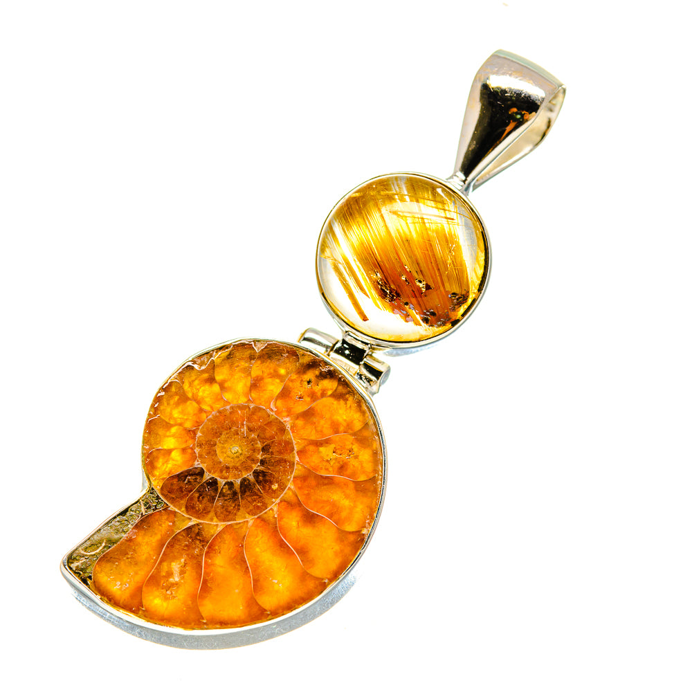 Ammonite Fossil Pendants handcrafted by Ana Silver Co - PD758563