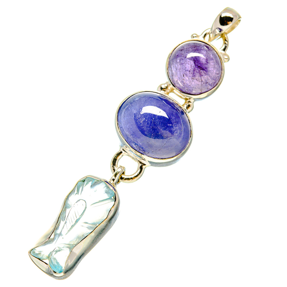 Aquamarine Pendants handcrafted by Ana Silver Co - PD758575