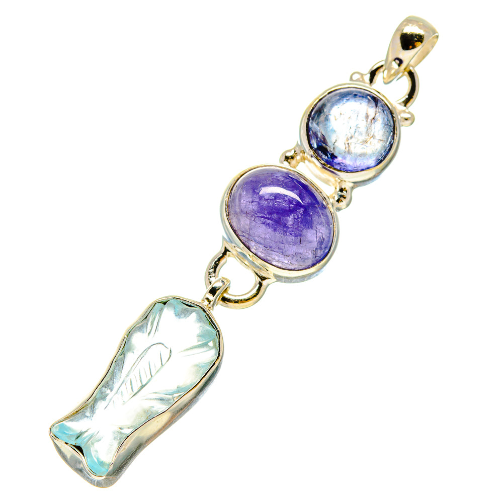 Aquamarine Pendants handcrafted by Ana Silver Co - PD758576