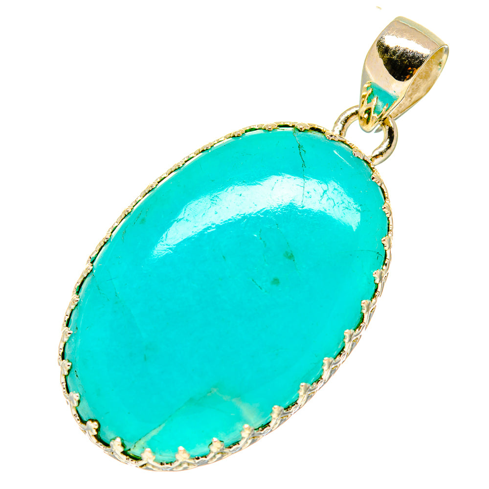 Peruvian Amazonite Pendants handcrafted by Ana Silver Co - PD758590