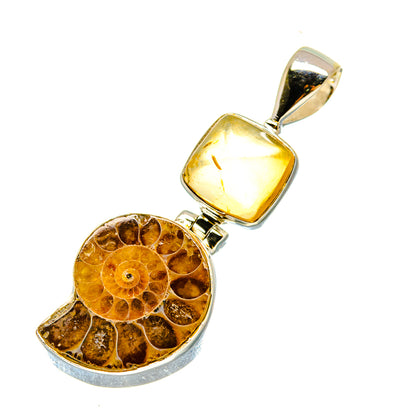 Ammonite Fossil Pendants handcrafted by Ana Silver Co - PD758592