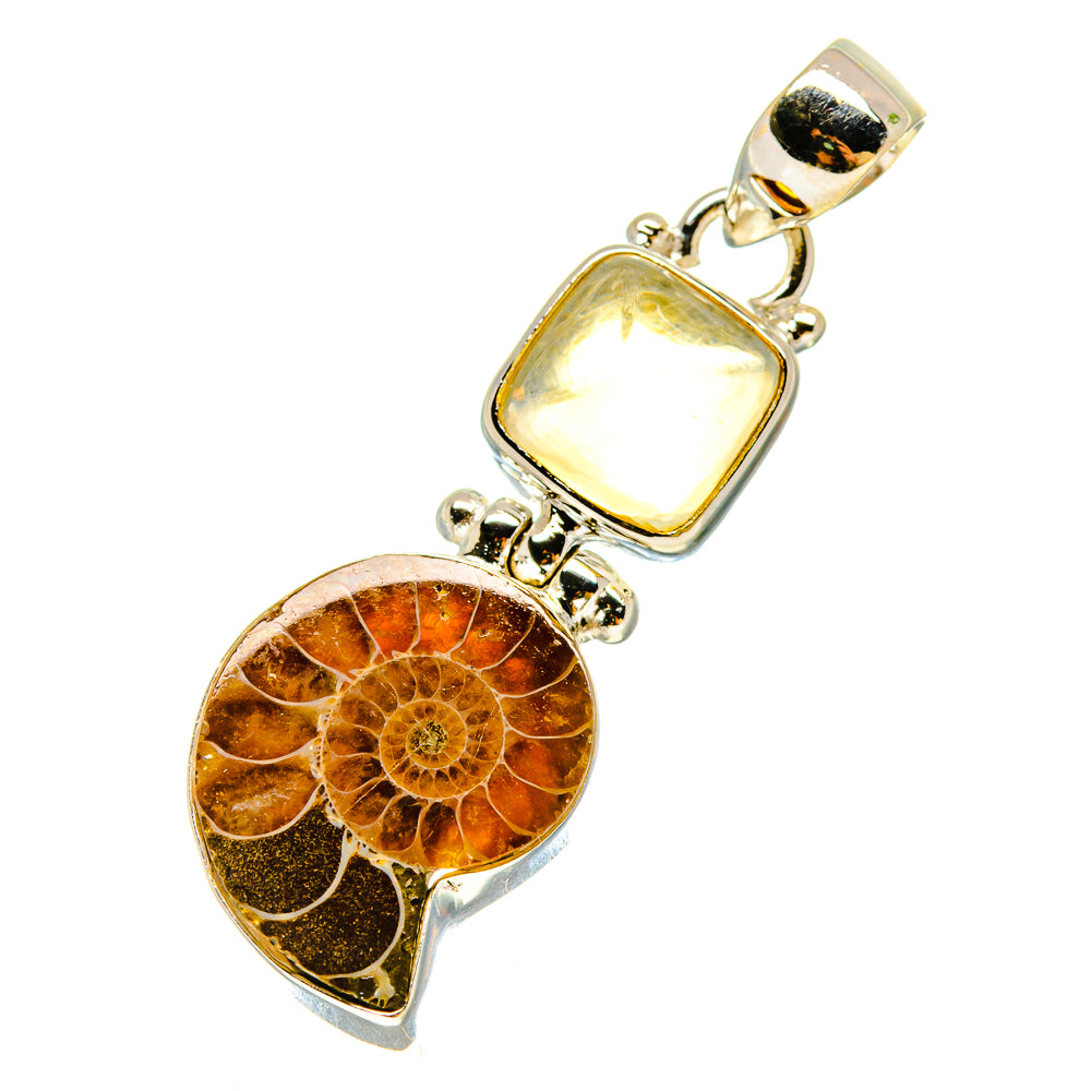Ammonite Fossil Pendants handcrafted by Ana Silver Co - PD758593