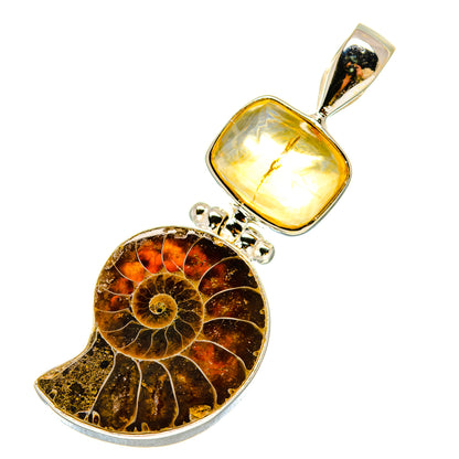 Ammonite Fossil Pendants handcrafted by Ana Silver Co - PD758594