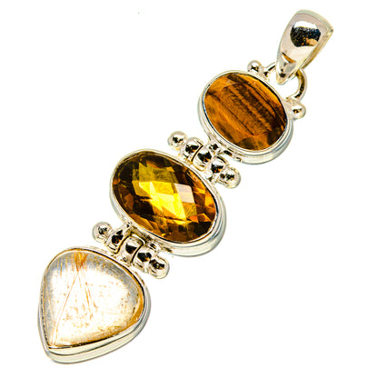 Rutilated Quartz Pendants handcrafted by Ana Silver Co - PD758626