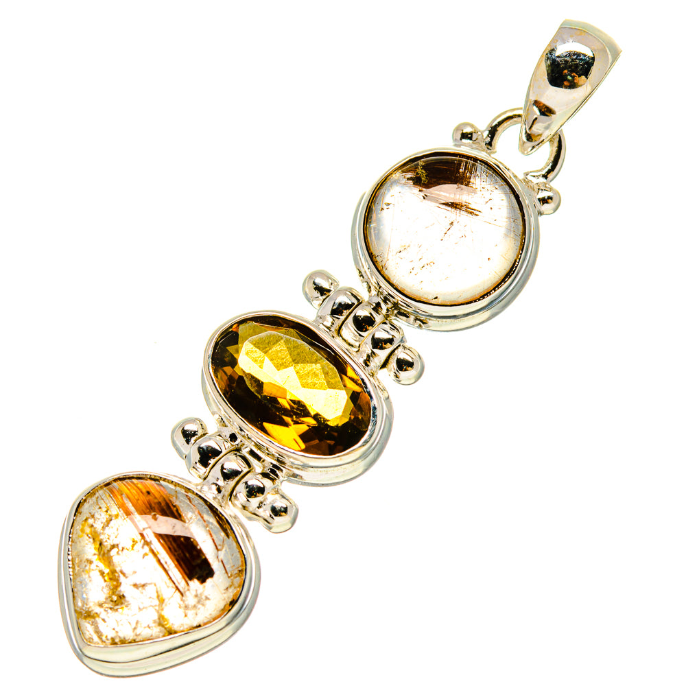 Rutilated Quartz Pendants handcrafted by Ana Silver Co - PD758627