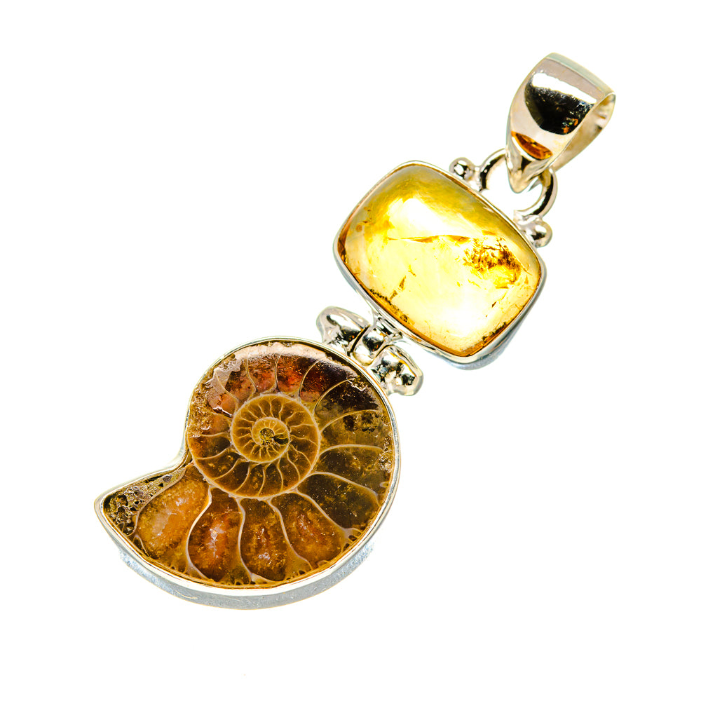 Ammonite Fossil Pendants handcrafted by Ana Silver Co - PD758639