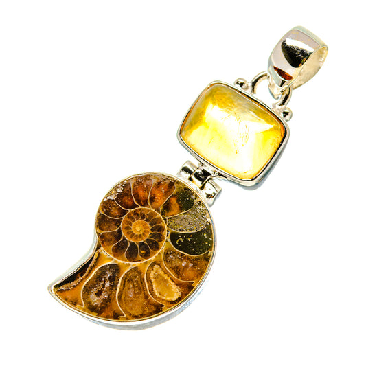 Ammonite Fossil Pendants handcrafted by Ana Silver Co - PD758640