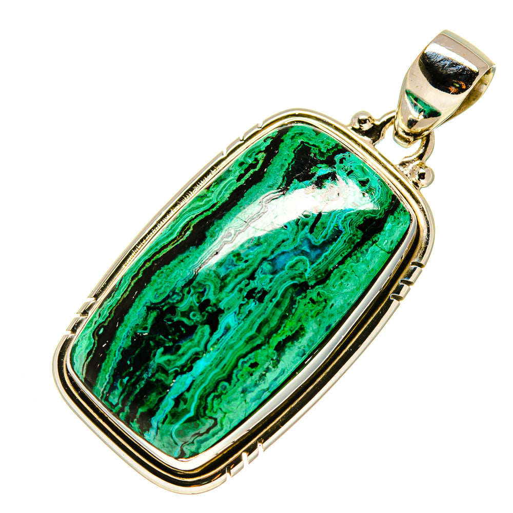 Malachite In Chrysocolla Pendants handcrafted by Ana Silver Co - PD758651