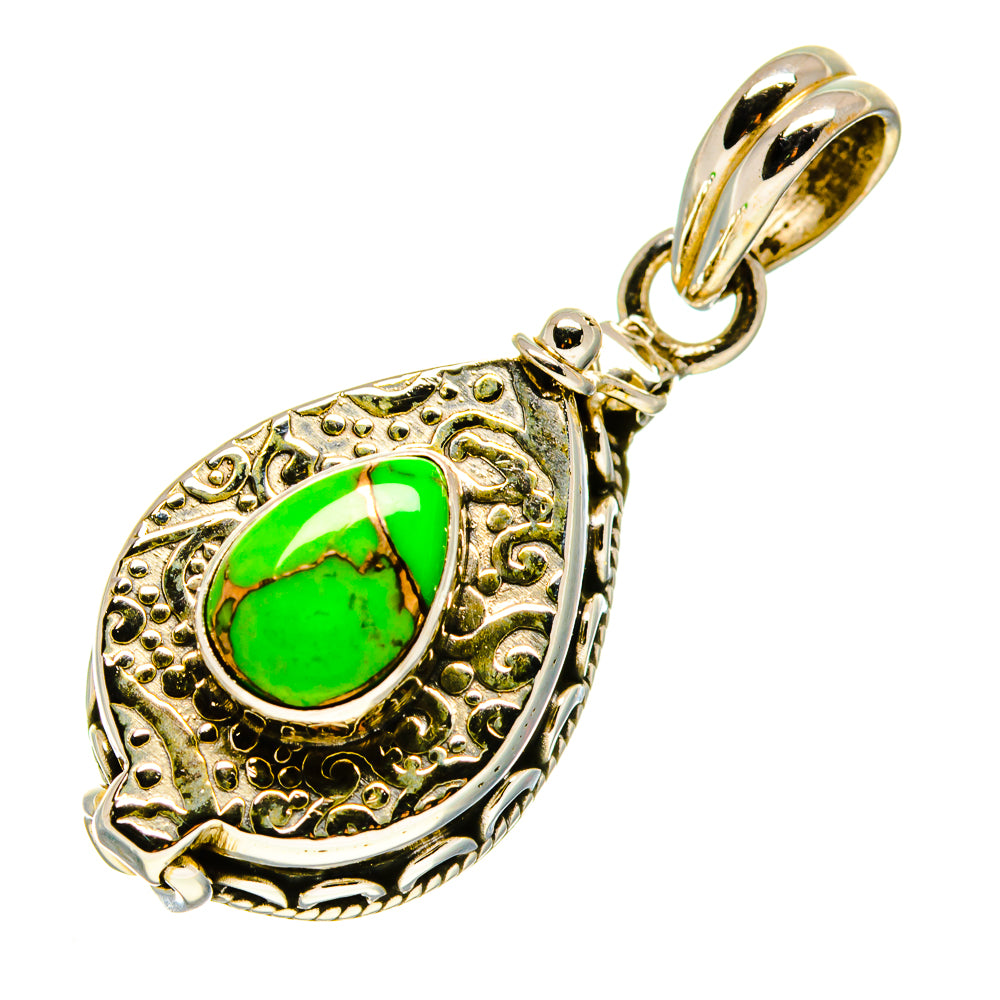 Green Copper Composite Turquoise Pendants handcrafted by Ana Silver Co - PD758677