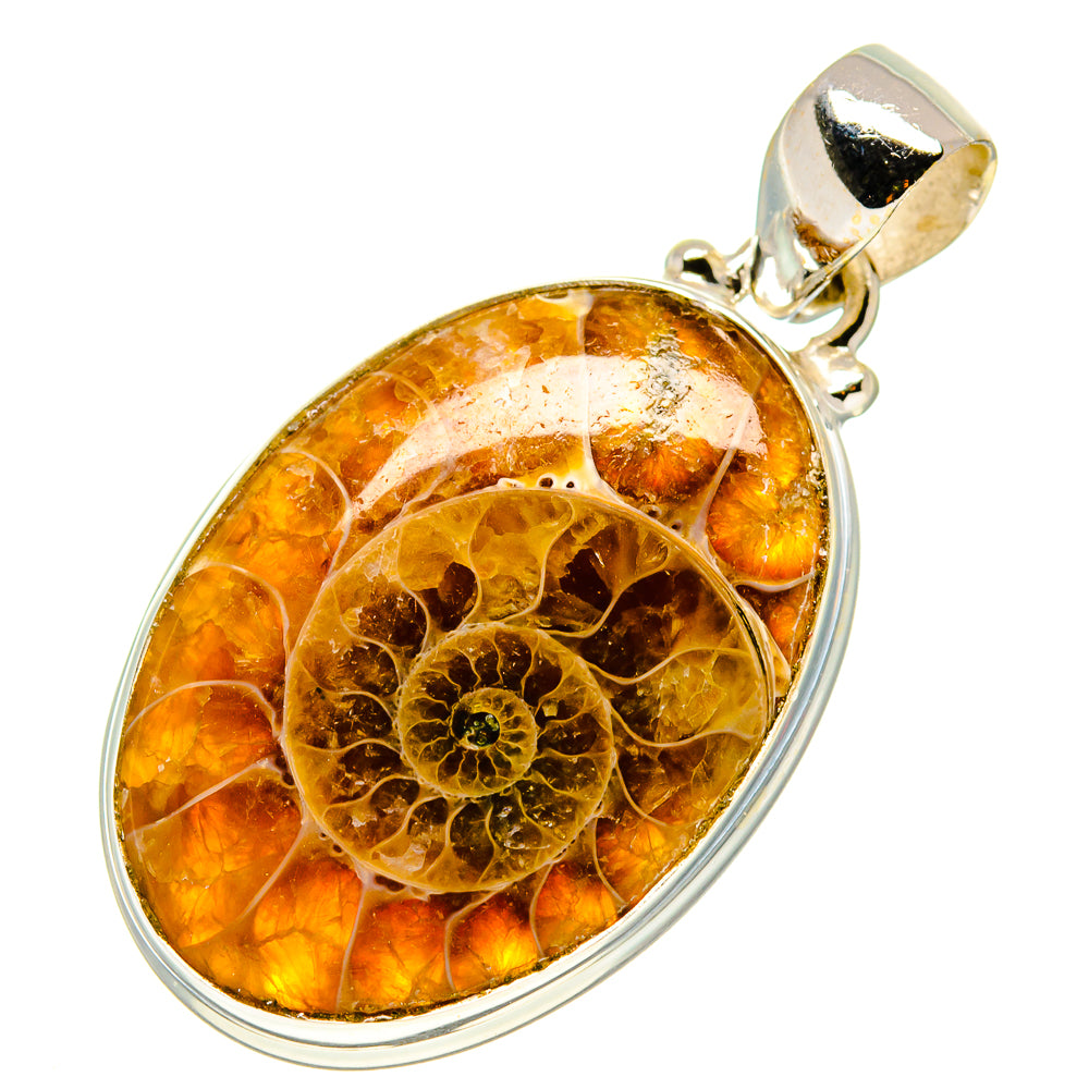 Ammonite Fossil Pendants handcrafted by Ana Silver Co - PD758678