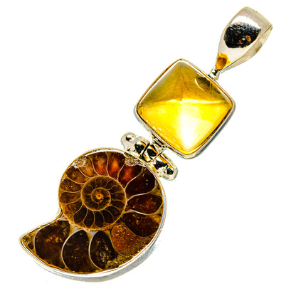Ammonite Fossil Pendants handcrafted by Ana Silver Co - PD758697