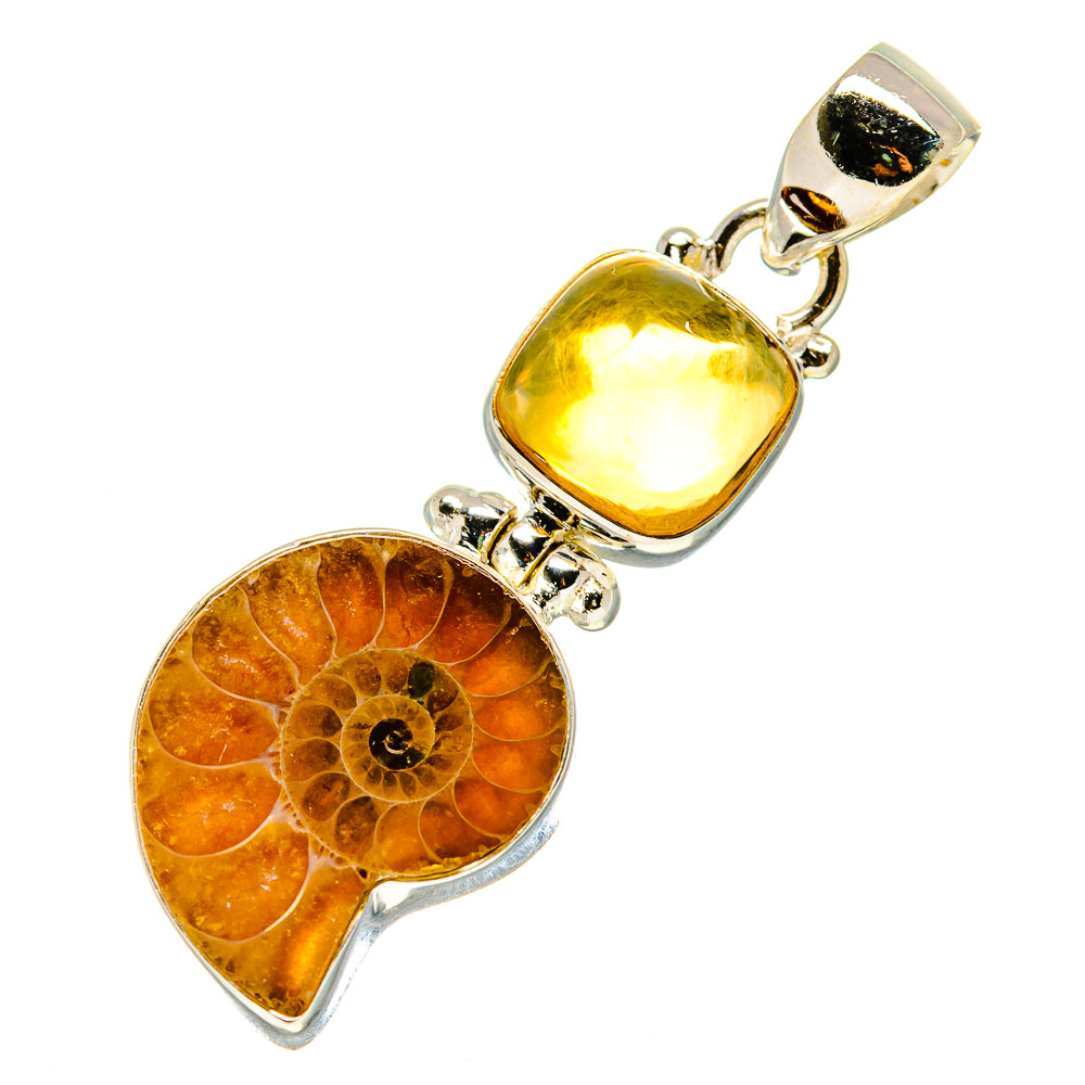Ammonite Fossil Pendants handcrafted by Ana Silver Co - PD758698