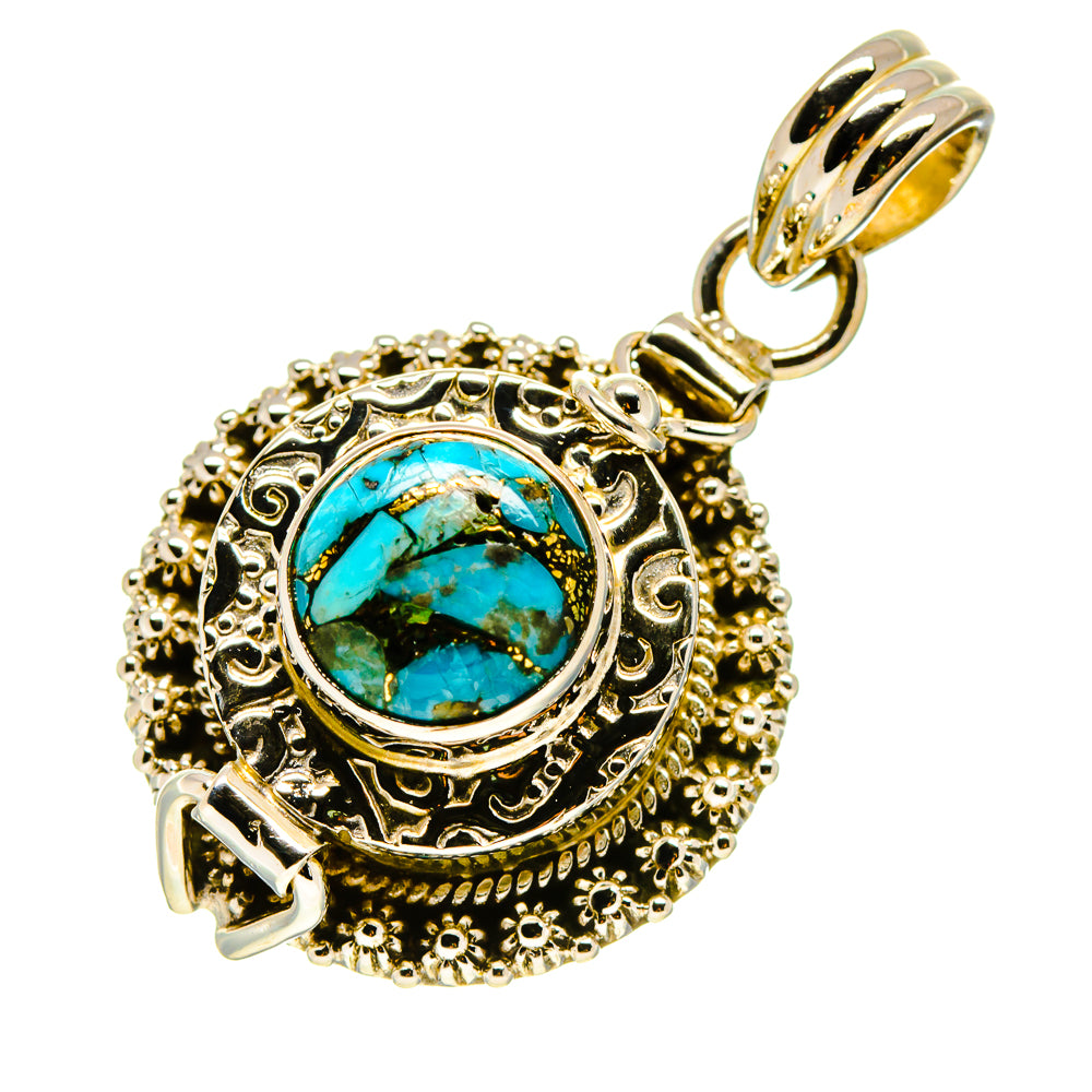Blue Copper Composite Turquoise Pendants handcrafted by Ana Silver Co - PD758704