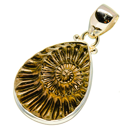 Pyrite Fossil Pendants handcrafted by Ana Silver Co - PD758726