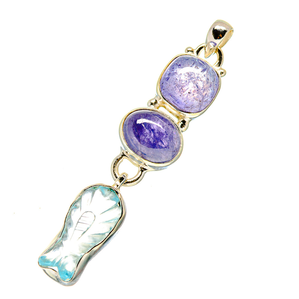 Aquamarine, Tanzanite Pendants handcrafted by Ana Silver Co - PD758738